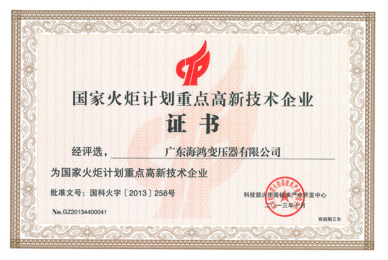 國家火炬計劃重點高新技術(shù)企業(yè)