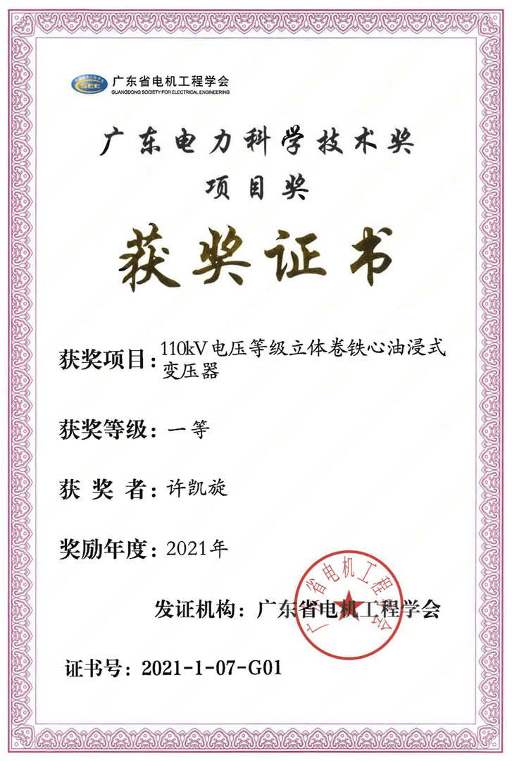 廣東電力科學技術(shù)獎項目獎